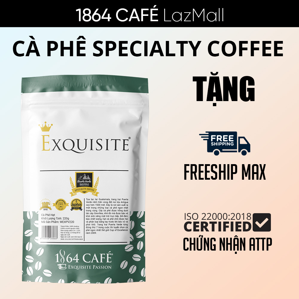 Cà Phê Thượng Hảo Hạng Specialty Guatemala Puerta Verde Nguyên Hạt 220g  – 1864 CAFÉ