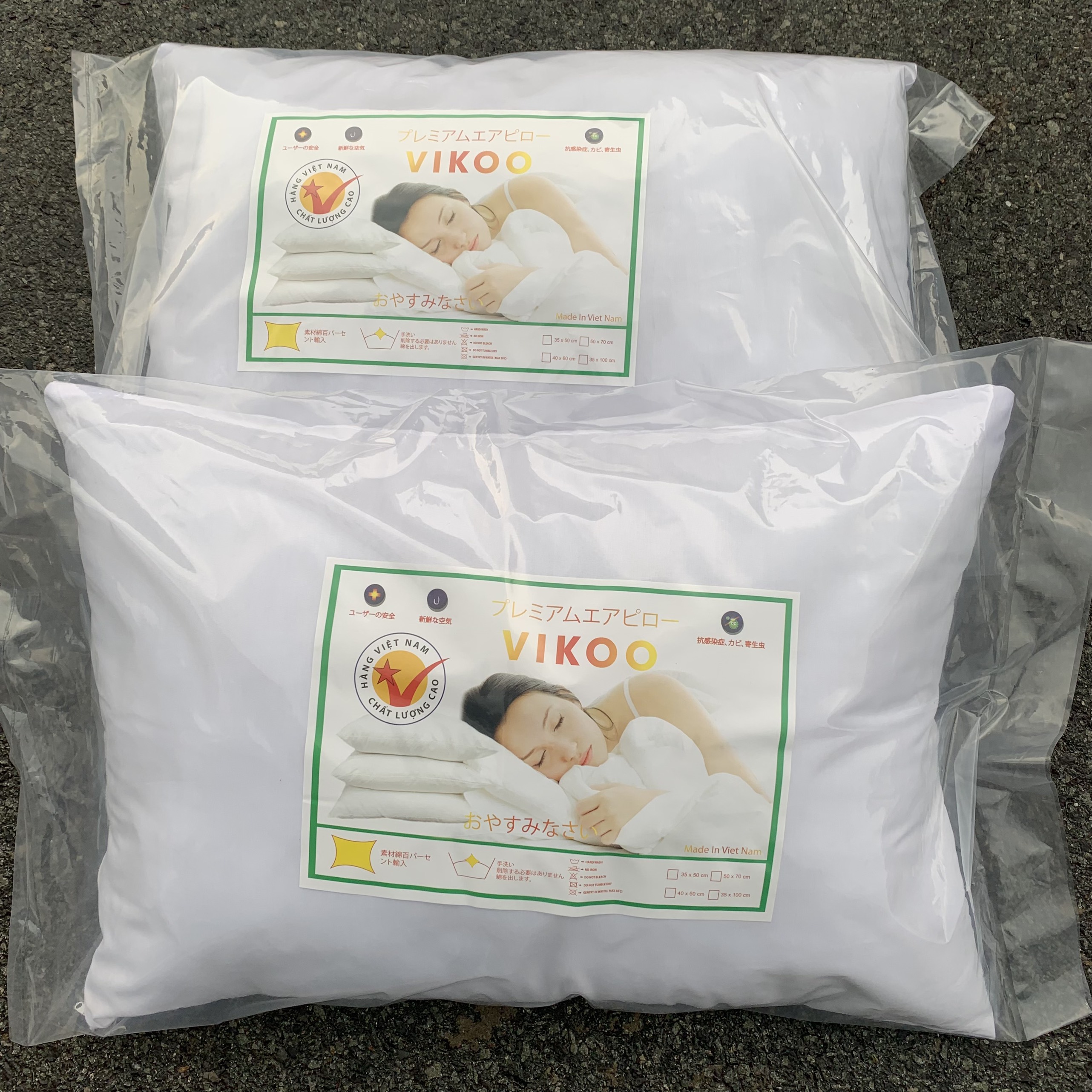 Ruột gối nằm ngủ size 40 x 60, 45 x 65, 50 x 70cm, gối bông gòn nhân tạo có khoá kéo giặt được gòn