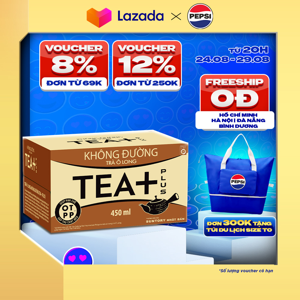 Thùng 24 chai trà ô long tea+ không đường