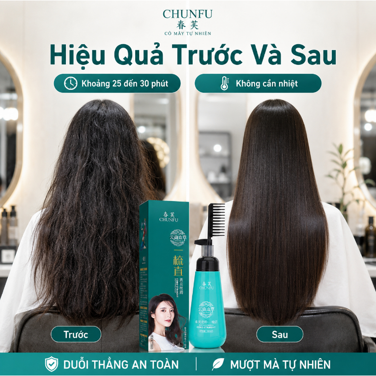 Kem duỗi tóc tại nhà chứa Protein, không làm tổn thương tóc GiúpTóc Bóng Mượt Vào Nếp Tự Nhiên Dễ Dàng Sử Dụng Cho