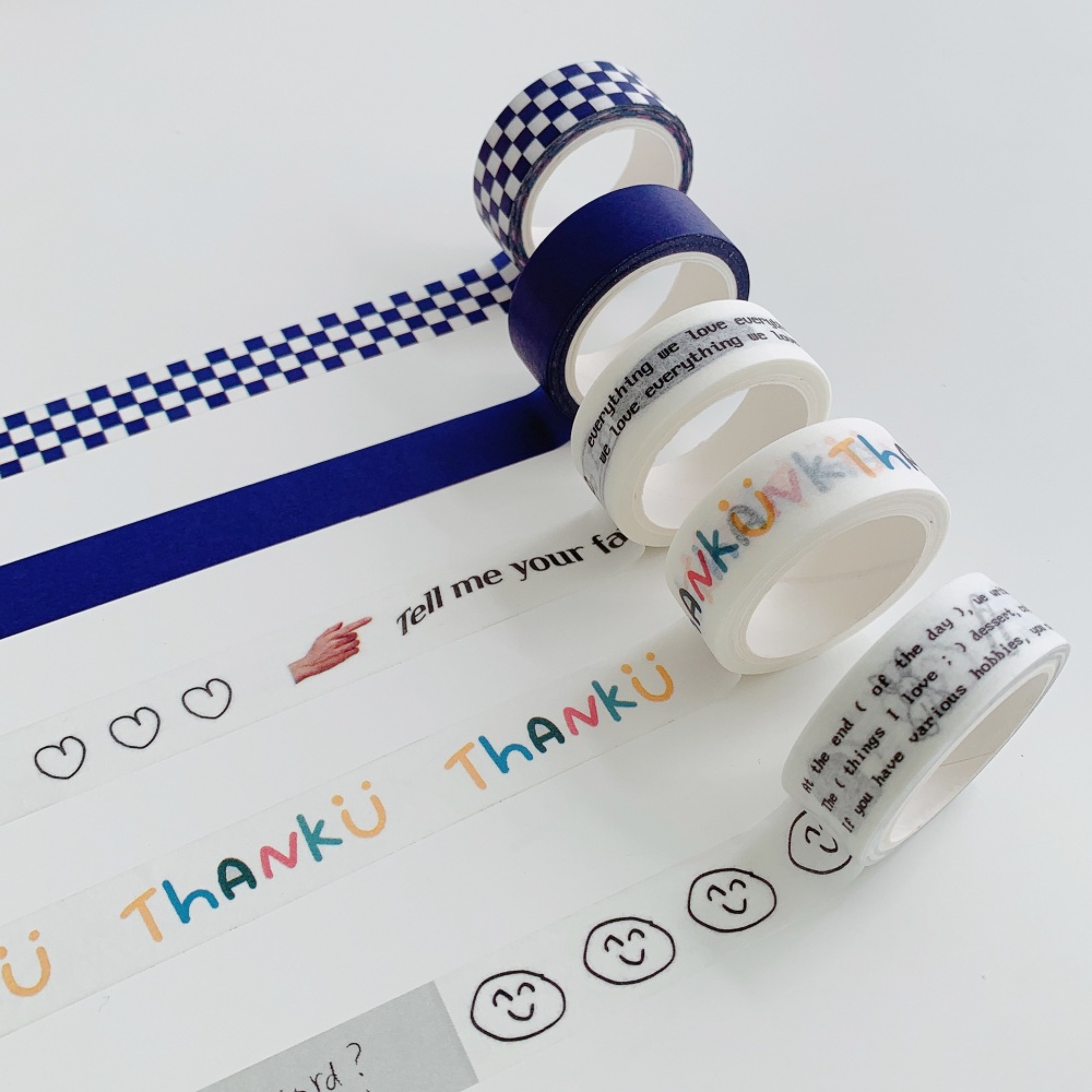 ENWEI 15mm*5m Lattice Hand-painted Series Ins Style Journal Washi Tape Scrapbooking Washi Paper Masking Tape Journaling Material Scrapbook Stickers