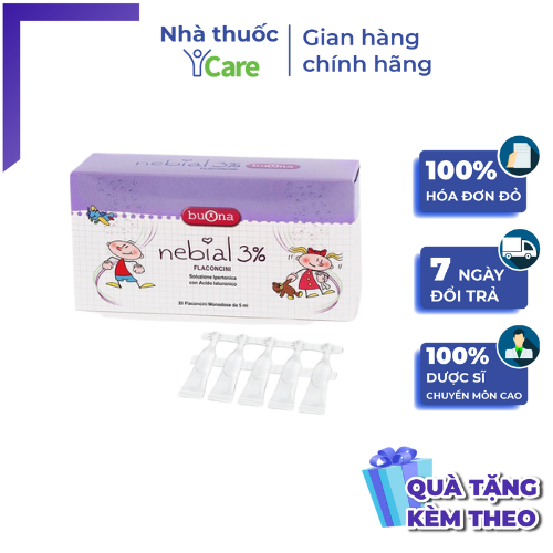 NƯỚC MUỐI ƯU TRƯƠNG NEBIAL 3% HỘP 20 ỐNG - ICARE