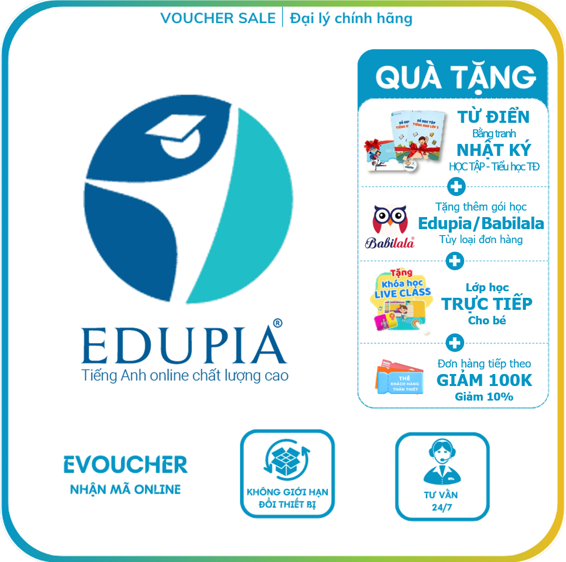 Evoucher Edupia Tiếng Anh Edupia tiêu chuẩn Quốc tế