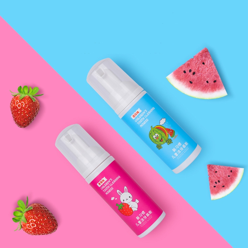 【CW】 Children 39;s Mousse Toothpaste Fluoride-free Anti-decayed Tooth-pressing Foam For Whitening Stain Removal