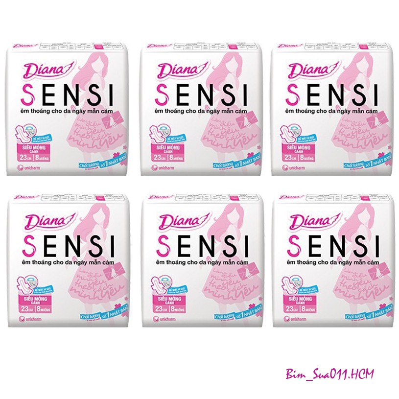 COMBO 6 GÓI DIANA SENSI MỎNG CÁNH CHO DA MẪN CẢM