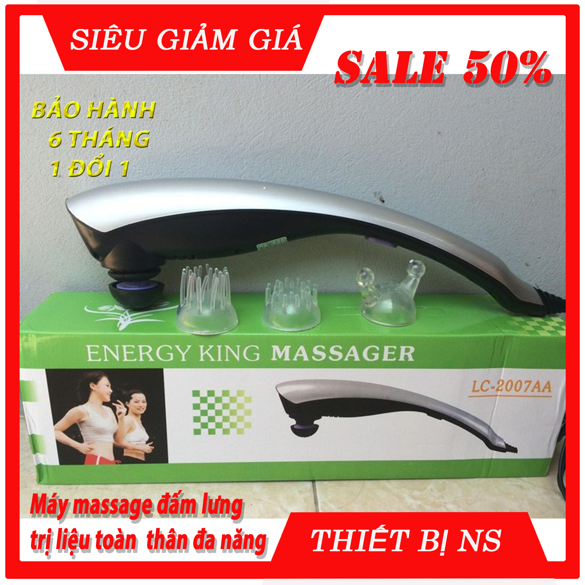 Máy massage đấm lưng, máy mát xa cổ vai gáy trị liệu toàn thân 3 đầu xóa bóp đấm lưng, cổ vai gáy giảm đau thư giãn tại nhà (Bảo hành 6 tháng)