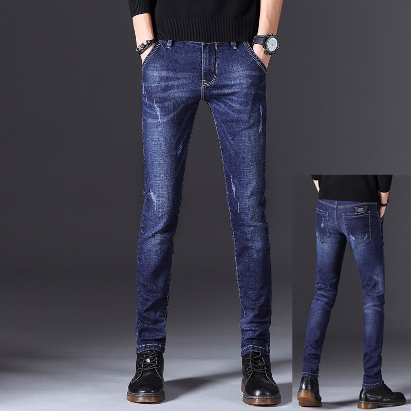 Quần Jean Nam XANH WASH XƯỚC BASIC (Có Size Đại) - Quần Jeans Nam Thời Trang Phong Cách Đơn Giản - MS967