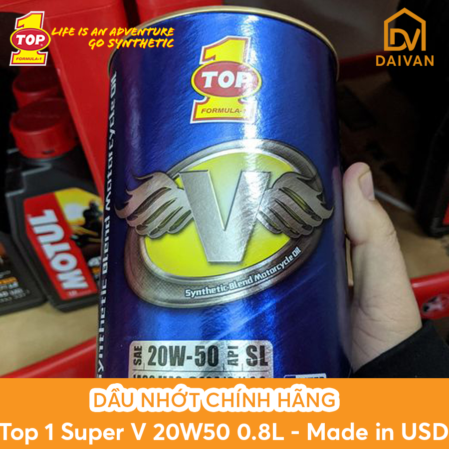 [CHÍNH HÃNG] Dầu nhớt TOP 1 cho xe số SUPER V SAE 20W50 0.8L