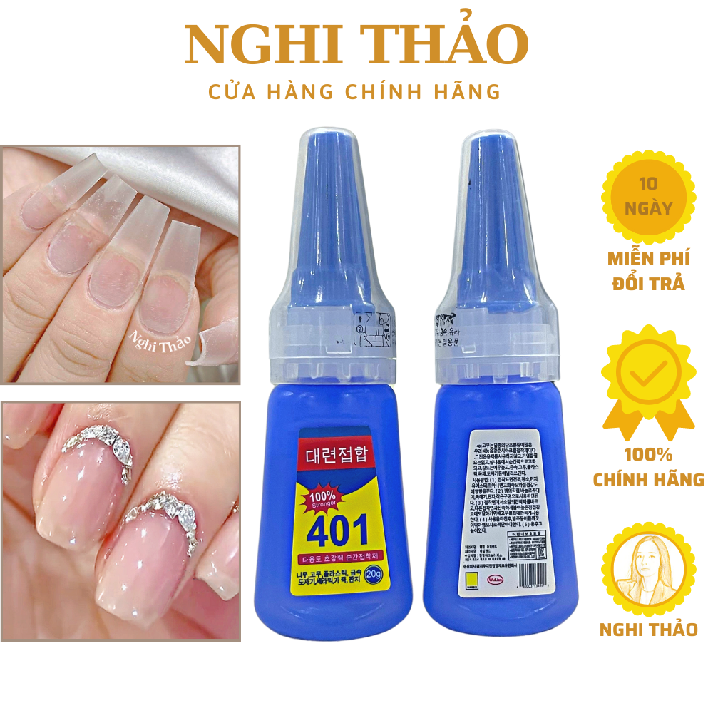 Keo 401 chính hãng gắn móng siêu chắc 20g