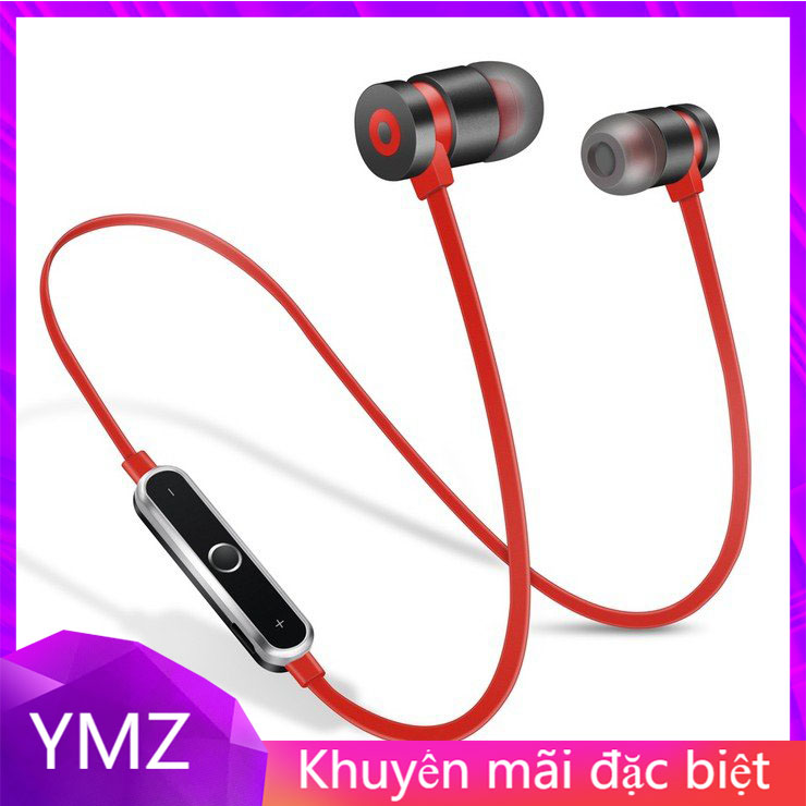 Tai nghe bluetooth S8 tai nghe thể hao màu đỏ thời trang - Tai nghe không dây chống ồn + tặng kèm dây sạc