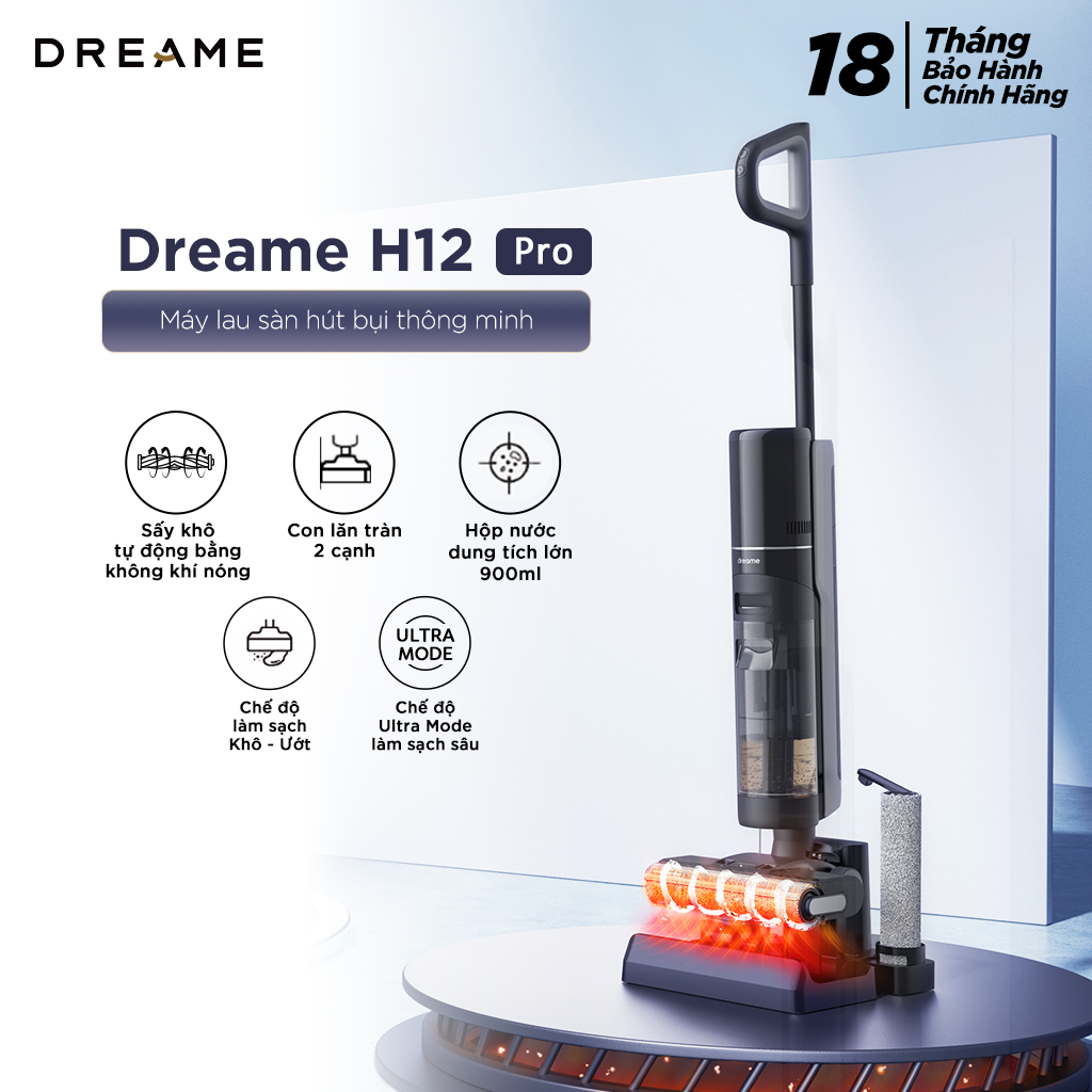 Máy Lau Sàn Hút Bụi Tự Động Giặt Sấy Dreame H12 pro/ H12 / H12 Dual Bản quốc tế Bảo hành 18 tháng