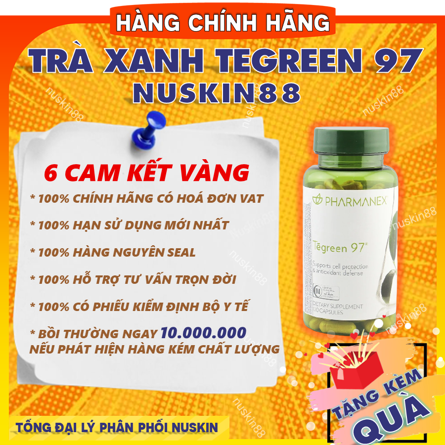 Thực phẩm hỗ trợ sức khỏe Tegreen 97 Nuskin 120 viên - Giảm Mỡ, Hỗ trợ tim mạch, Chống oxy hoá - Ageloc Nuskin chính hãng - TR90 - Nuskin - Nuskin 88 - Sản phẩm Nuskin