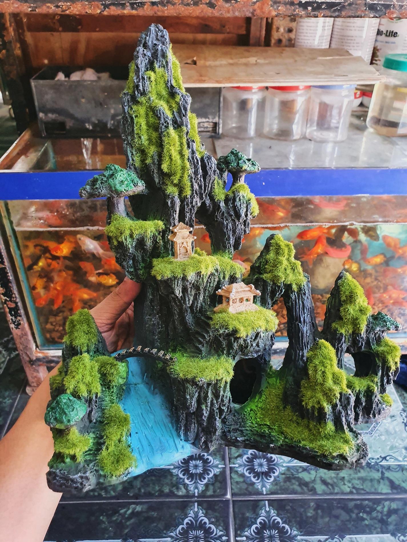 "hoàn tiền đến 10%" cảnh núi trang trí hồ cá non bộ 27x12x31cm