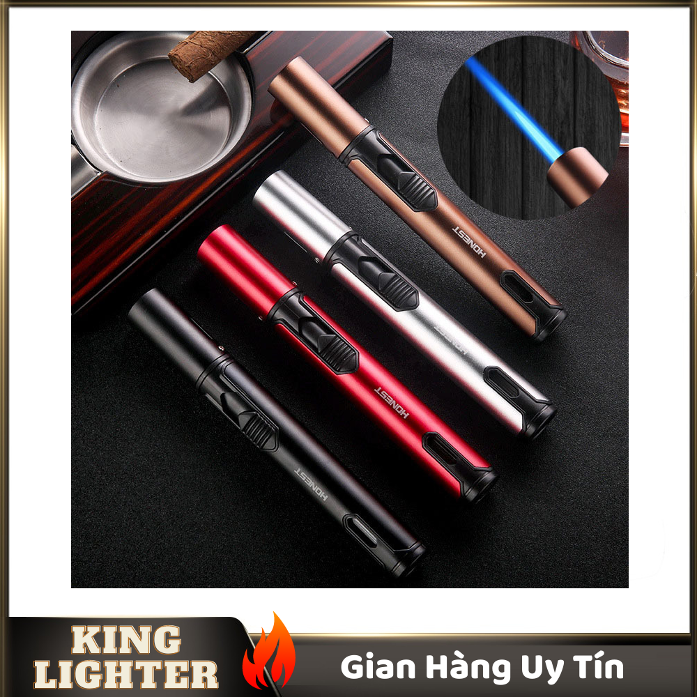 Bật lửa gas honest 312 lửa khò 1 tia kiểu dáng chiếc bút độc đáo đầu khò kim loại