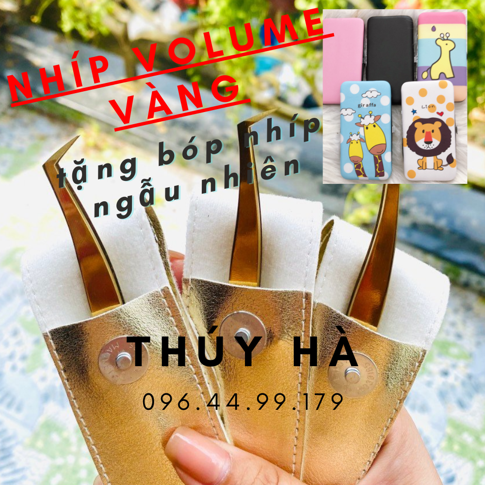 Nhíp volume vàng tặng bóp nhíp ngẫu nhiên_dụng cụ nối mi_thuyha