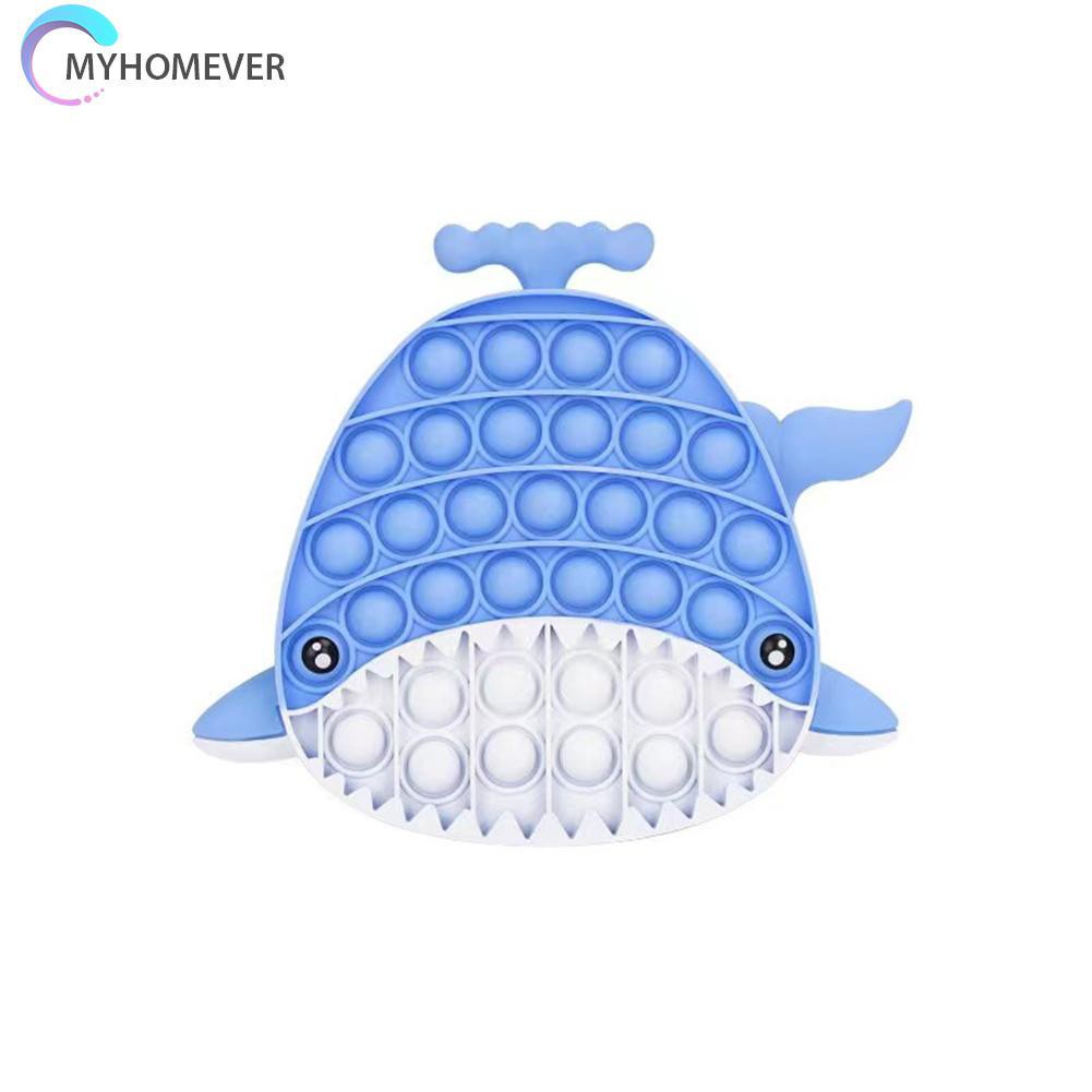 TkiĐồ chơi nhấn bong bóng hình chú cá voi bằng silicon màu xanh lam nhạt