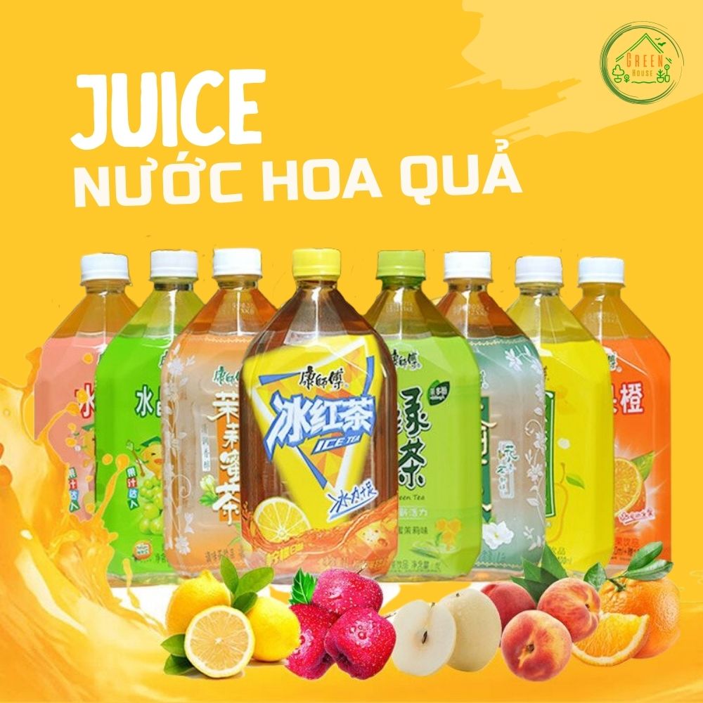 Nước ép lê đường phèn chai to 1 lít - tổng hợp các loại nước trái cây