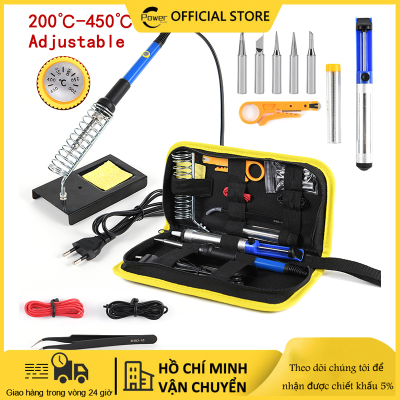 Mỏ hàn điện tử tự động đẩy thiếc,60w 220v dụng cụ hàn sắt điện để sửa chữa nhà diy có túi đựng- nóng nhanh, mối hàn đẹp