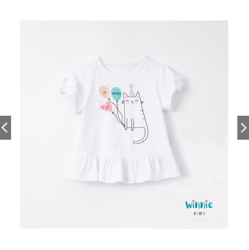 Áo thun cổ tròn cotton cho bé gái Little Maven