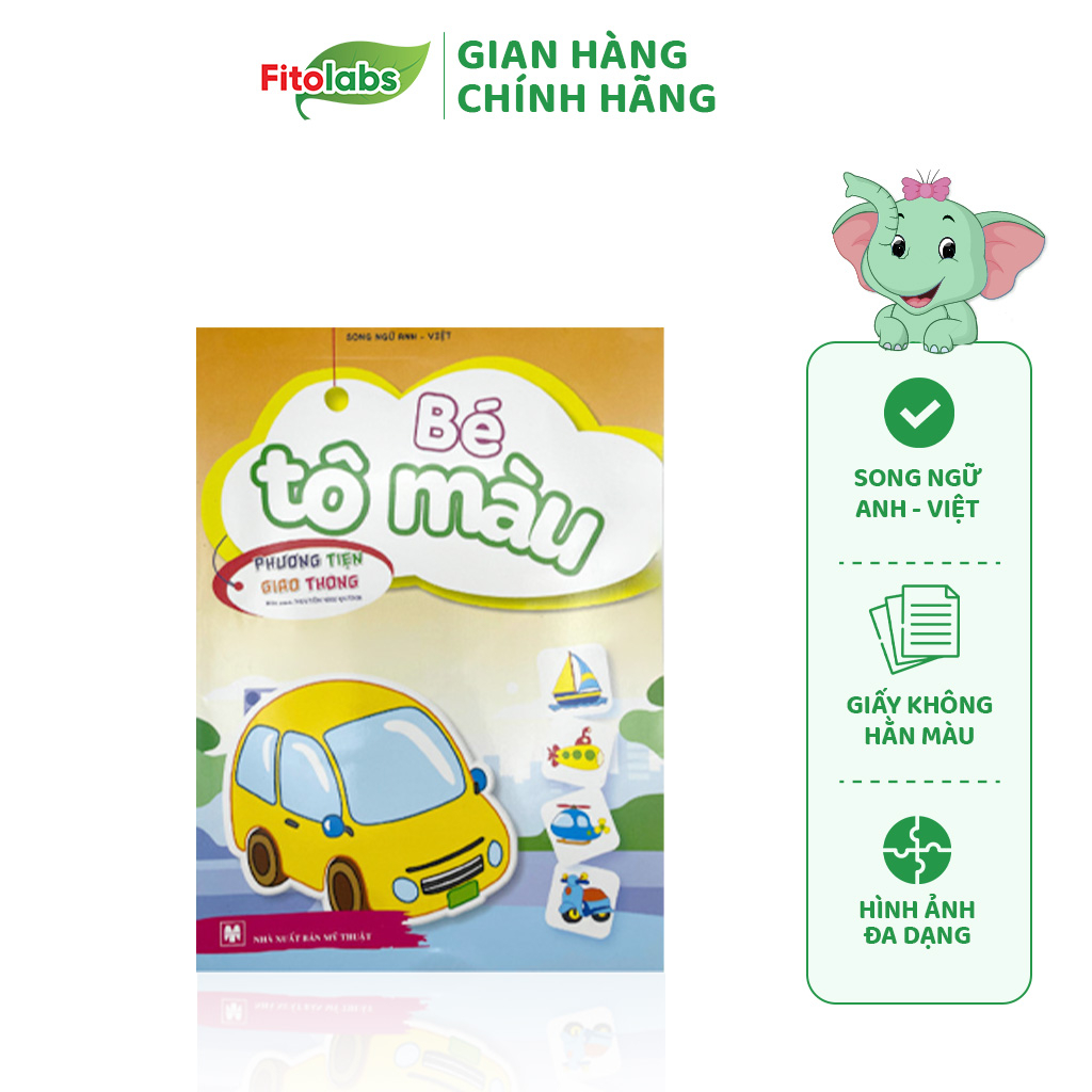 Sách tập tô, bé tô màu nhiều chủ đề song ngữ cho bé