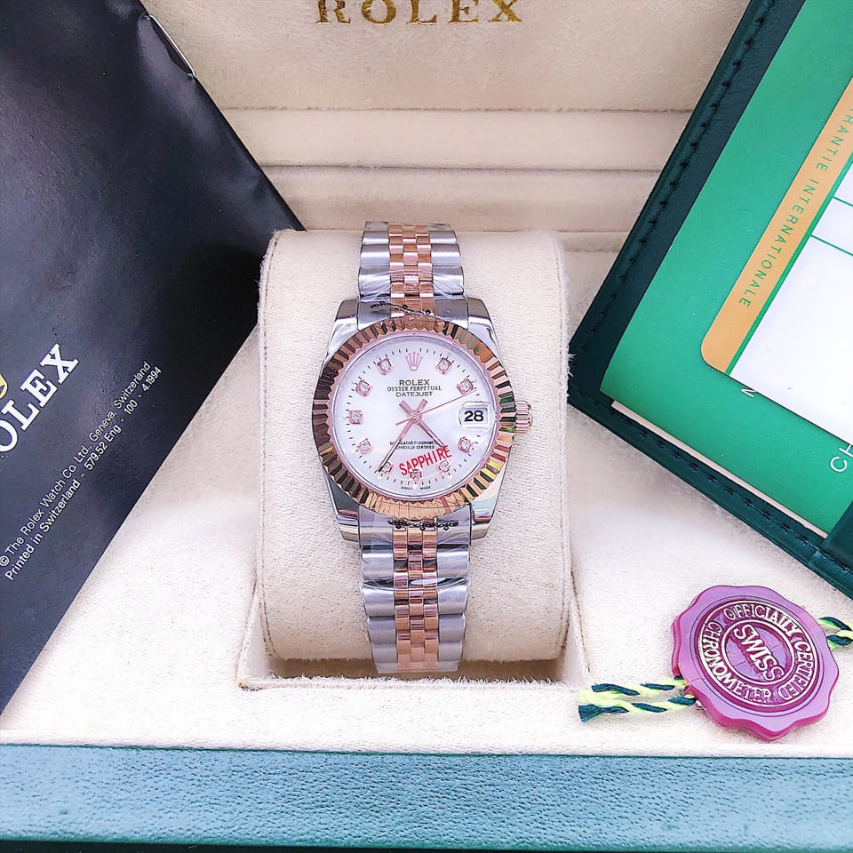 [HCM]Đồng hồ nữ cao cấp đồng hồ nữ RoleX001710-máy cơ-dây thép không gỉ-size 30-Full Box