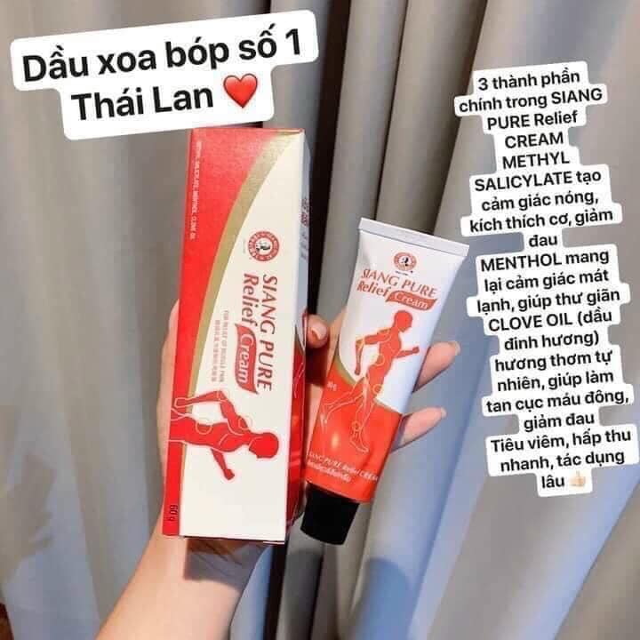 Dầu nóng xoa bóp relief cream siang pure thái lan 30g