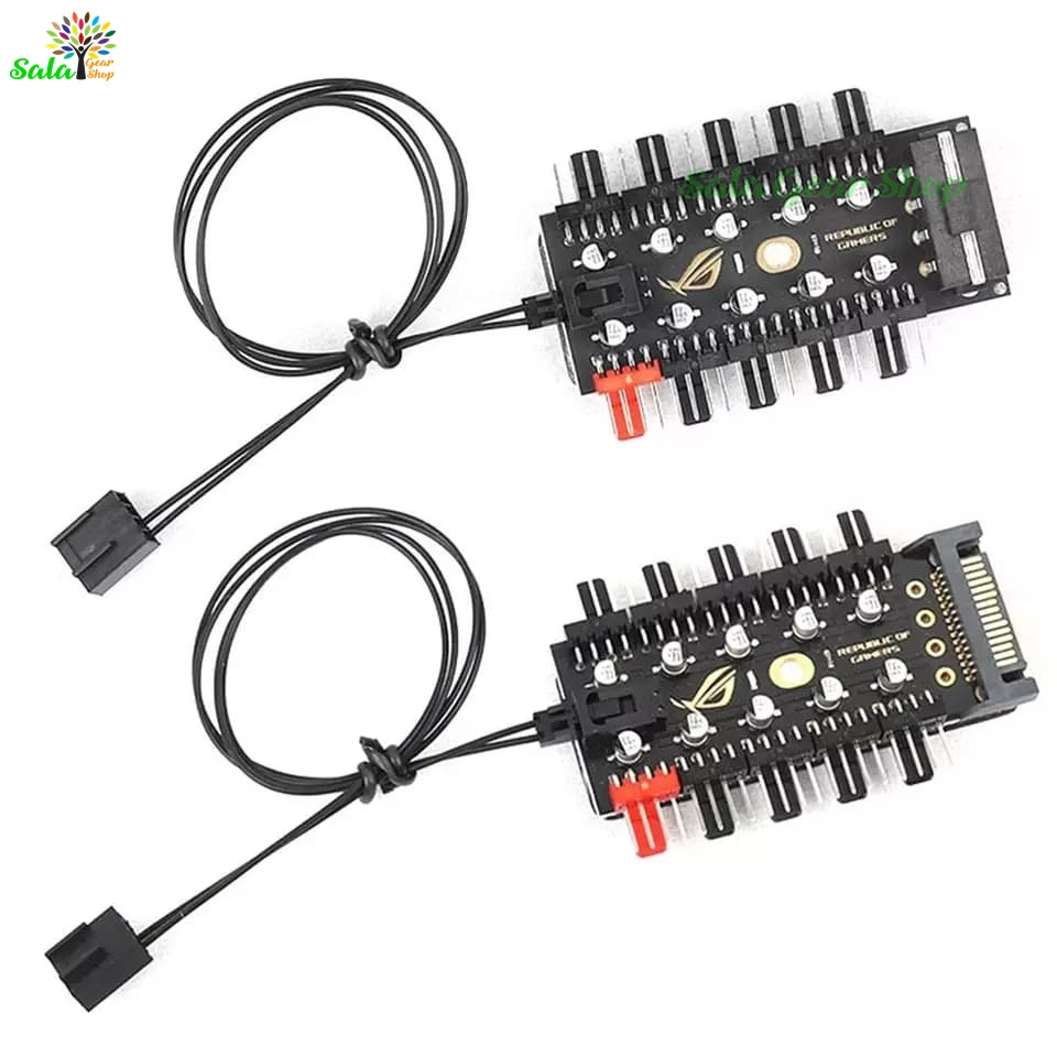 Hub chia fan điều tốc pwm 4pin logo rog