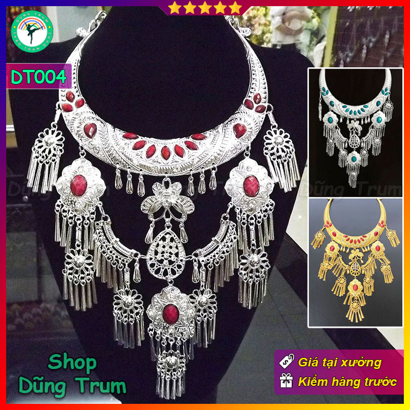 Vòng Cổ mặt dây chuyền lớn, kiềng cổ trang sức hầu đồng biểu diễn DT004