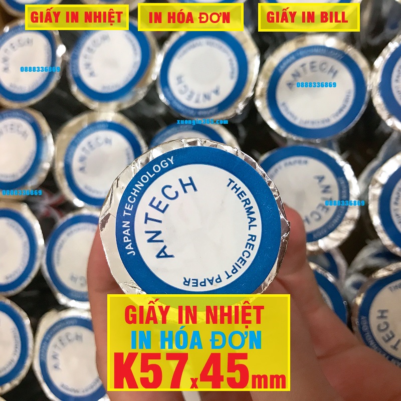 Giấy in hóa đơn k57, giấy in bill K57, giấy in nhiệt K57 (57x45) (mm)