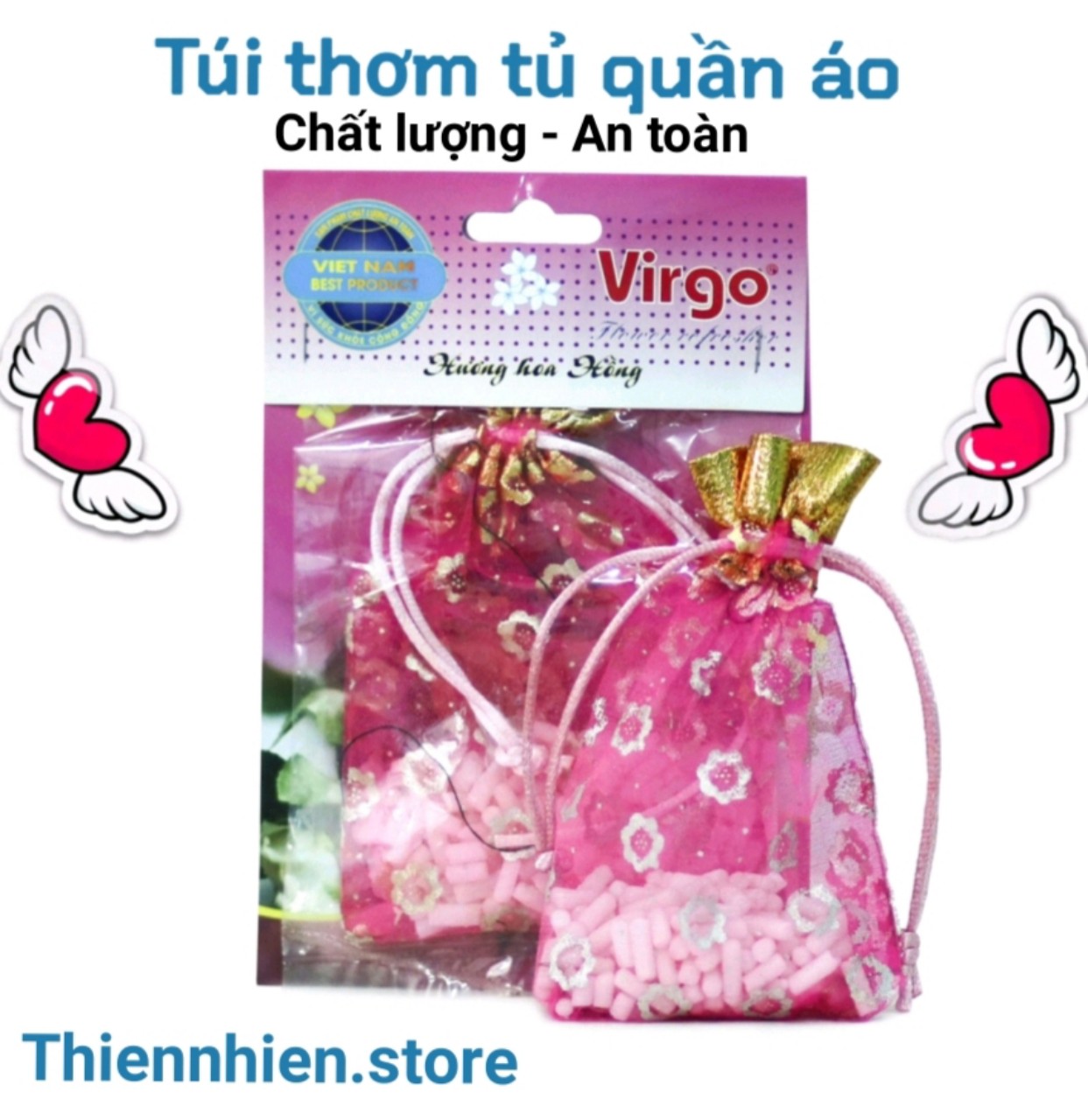 Túi thơm Virgo hương hoa hồng, hương nước hoa, hương hoa nhài