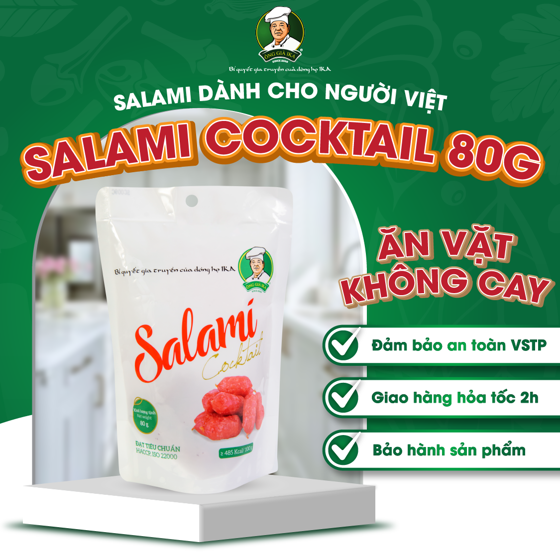 [  Chỉ giao Hà Nội ] Salami cocktail 80g Ông già Ika