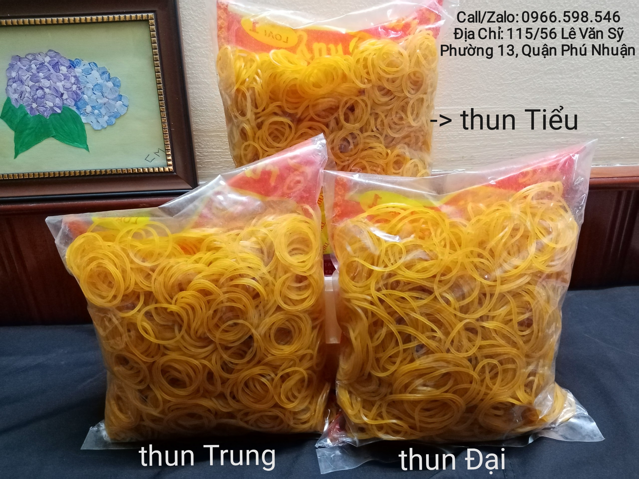 Dây thun / chun vàng dùng bộc túi nilong, buộc hàng hóa rất tiện dụng (100g/500g)