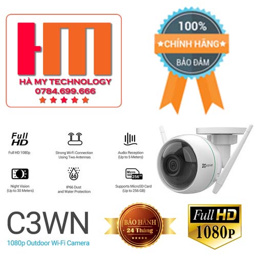 Camera wifi ezviz c3wn - full hd - có mic