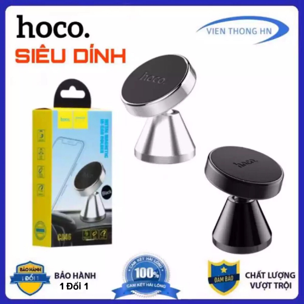 Bộ đế hít nam châm giá đỡ điện thoại trên xe hơi oto 360 độ - hoco ca46 - Bảo hành 12 tháng