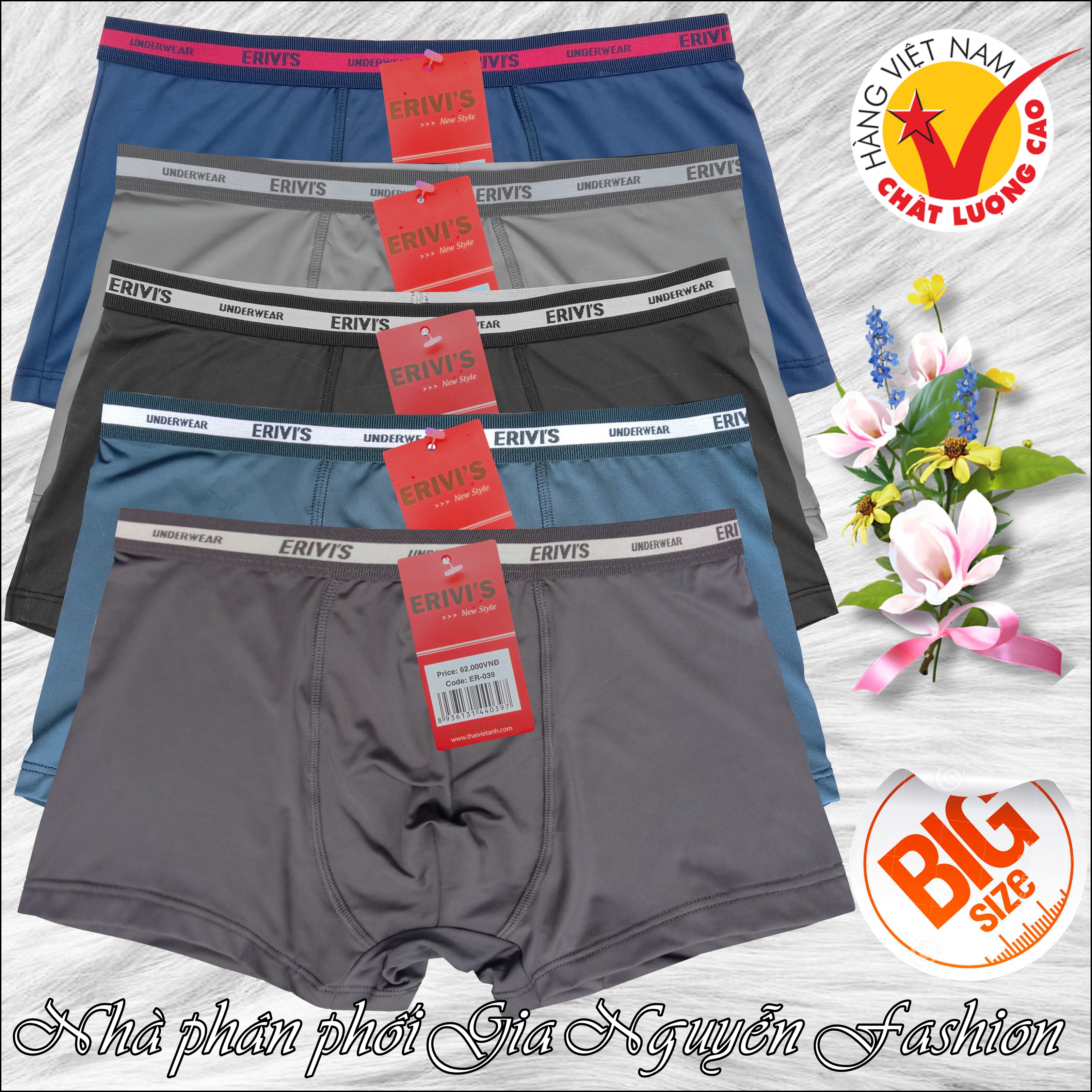 HOÀN TIỀN 15% - [HCM] Combo 4 Quần Boxer nam quần lót đùi nam Thun lạnh thương hiệu Erivis - Hàng Việt Nam chất lượng cao (có size lớn)
