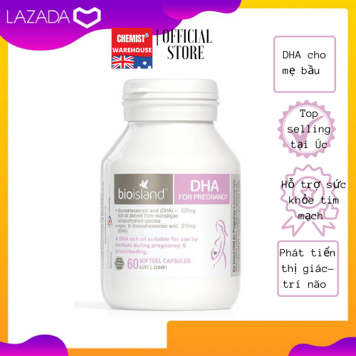 [HCM][Hàng Chuẩn ÚC] Bio Island DHA - Viên uống bổ sung DHA cho bà bầu 60 viên