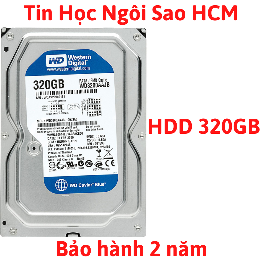 Ổ Cứng Máy Tính HDD W.D 320GB - RENEW - Bảo Hành 2 Năm