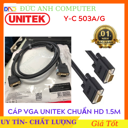 VGA Unitek 1M5 - chính hãng 100% bảo hành 12 tháng - 1 đổi 1 cam kết sản phẩm đúng mô tả chất lượng đảm bảo