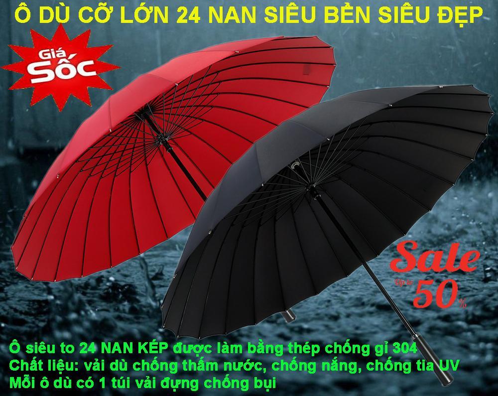 Cây Dù Che Mưa, Cây Dù Che Nắng CHỌN NGAY Ô Dù Siêu To Đường Kính Lên Đến 116 CM Dành Cho 3 Người Thiết Kế 24 Nan Thép 304L Không Rỉ OCM043