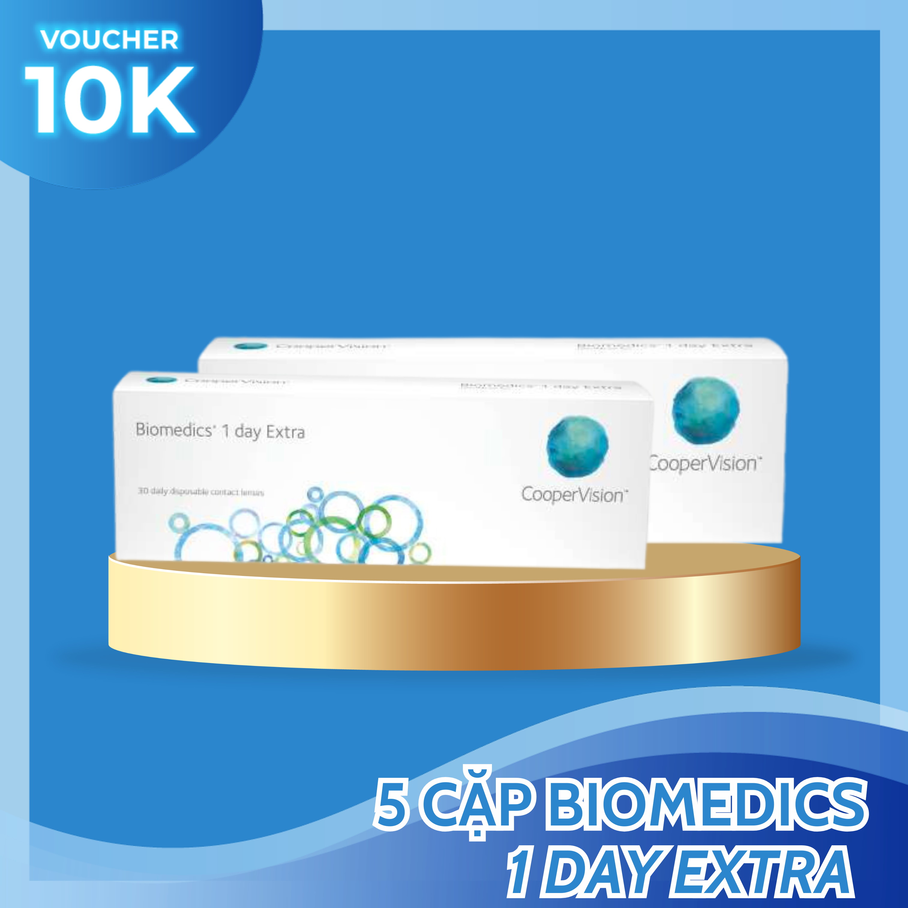 Kính áp tròng Biomedics 1 day Extra (combo 5 cặp), lens 1 ngày không màu có độ cận- Lens Optic