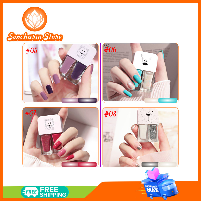 Full set 2 chai sơn móng tay nhũ lì - SENCHARM - Dung tích 2*6ml nhiều màu xinh xắn
