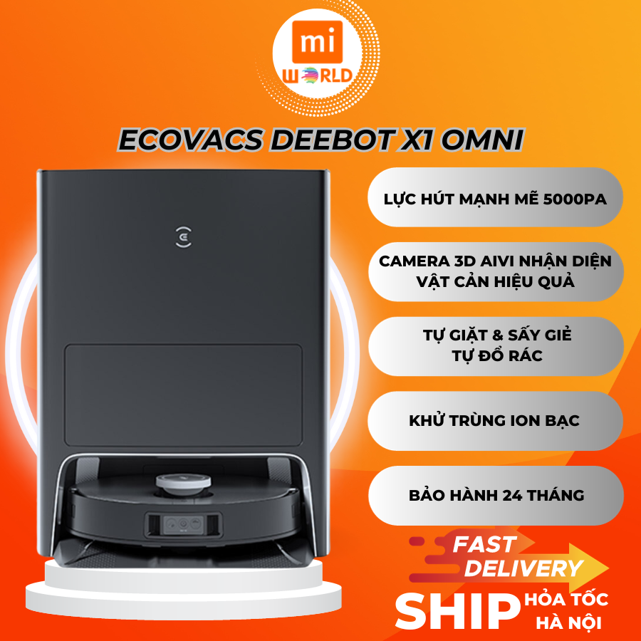 Robot hút bụi lau nhà tự động giặt giẻ Ecovacs Deebot X1 OMNI