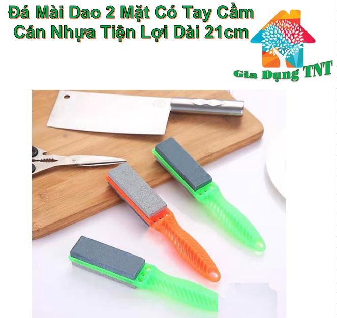Đá mài dao 2 mặt có tay cầm Dụng cụ mài dao kéo tiện lợi trong gia đình