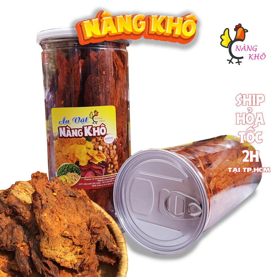 Khô bò miếng loại ngon vị Tứ Xuyên ( Thơm ngon - đậm vị ) | hũ pet 300gr | Đồ ăn vặt Nàng Khô