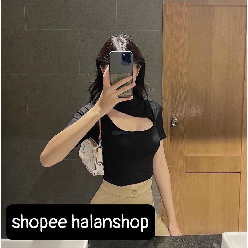 Áo croptop kiểu khoét vai mới về vkv