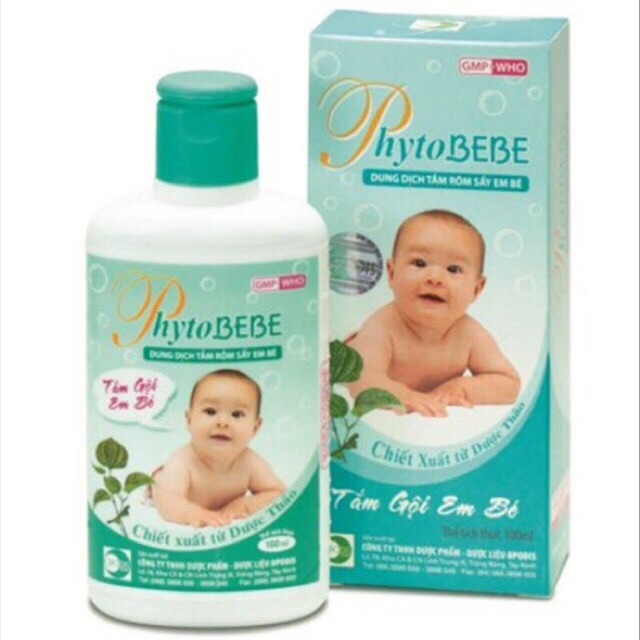 Tắm gội thảo rôm sảy cho bé Phytobebe 100ml Chính Hãng