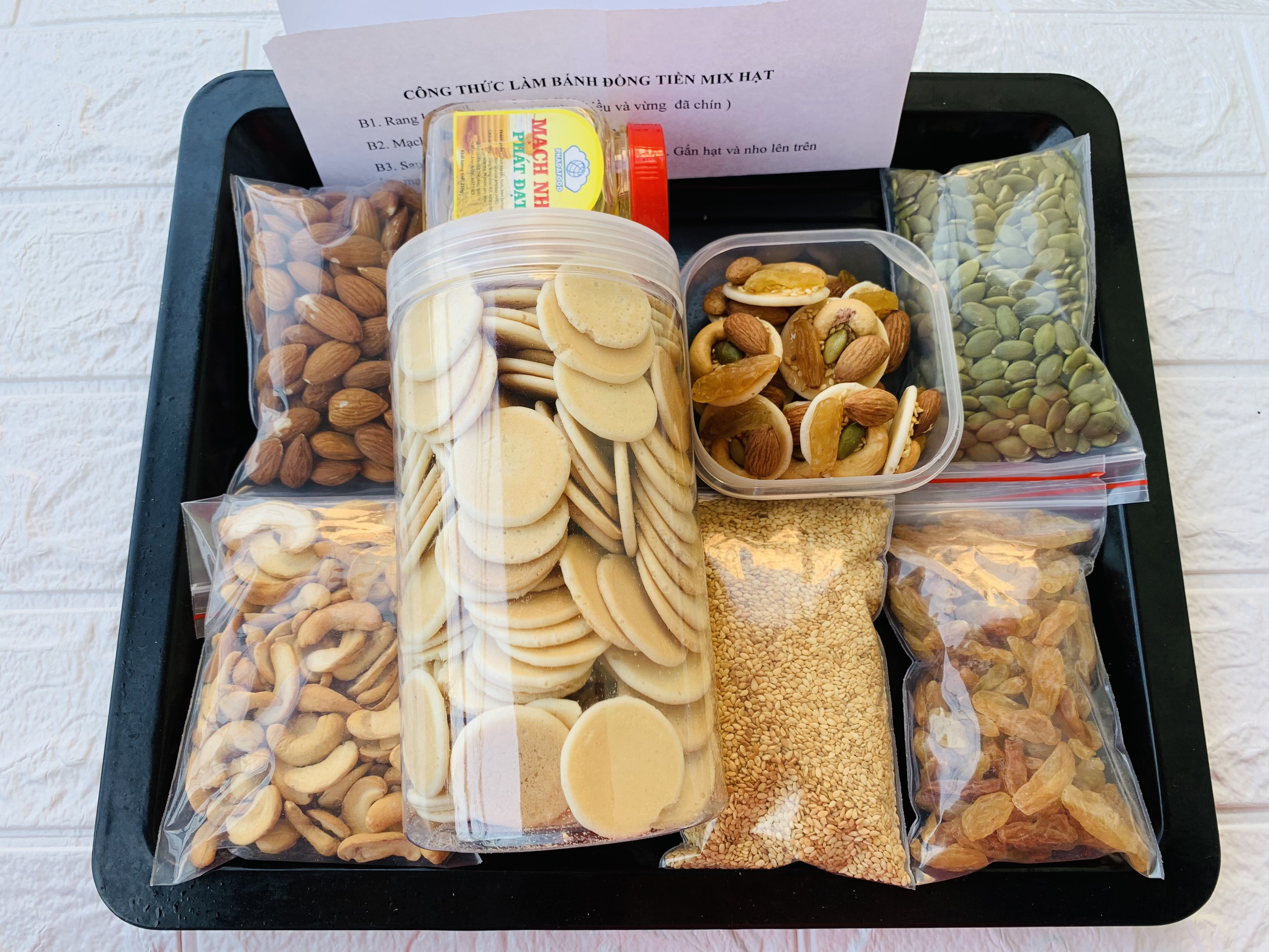 Set nguyên liệu làm bánh đồng tiền mix hạt