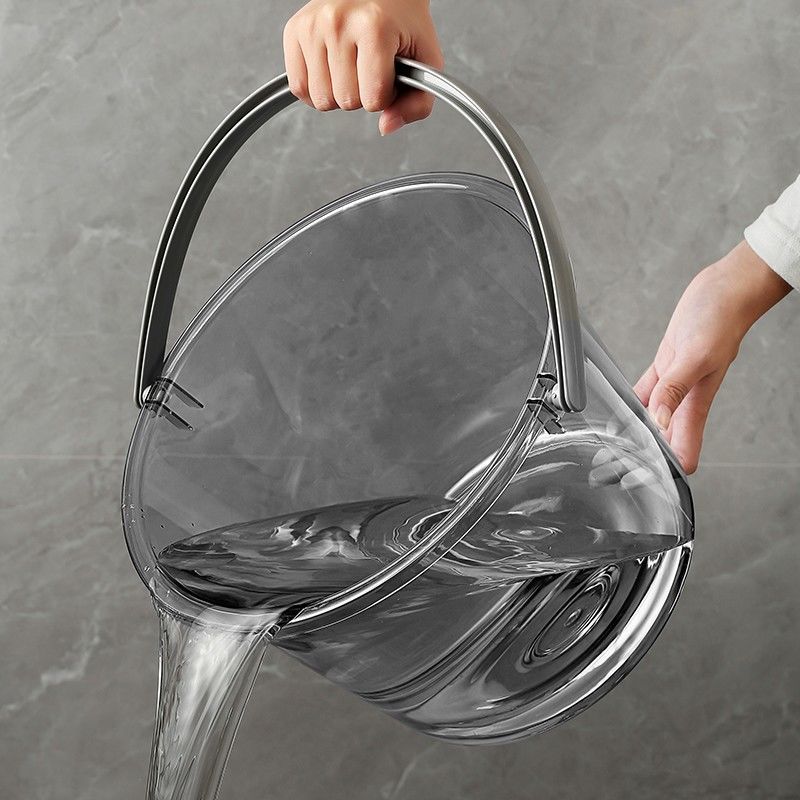 Xô Dày Trong Suốt, Đựng Nước Gia Dụng, Giặt Là, Xô Nhỏ Cầm Tay, Xô Nhựa Có Nắp, Sang Trọng Nhẹ Dùng 