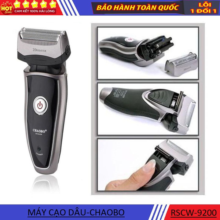 Máy cạo râu Chaobo RSCW-9200 hệ thống 2 lưỡi kép, dung lượng pin khủng, hoạt động êm ái bảo hành 6 tháng , hàng cao cấp , Giá rẻ