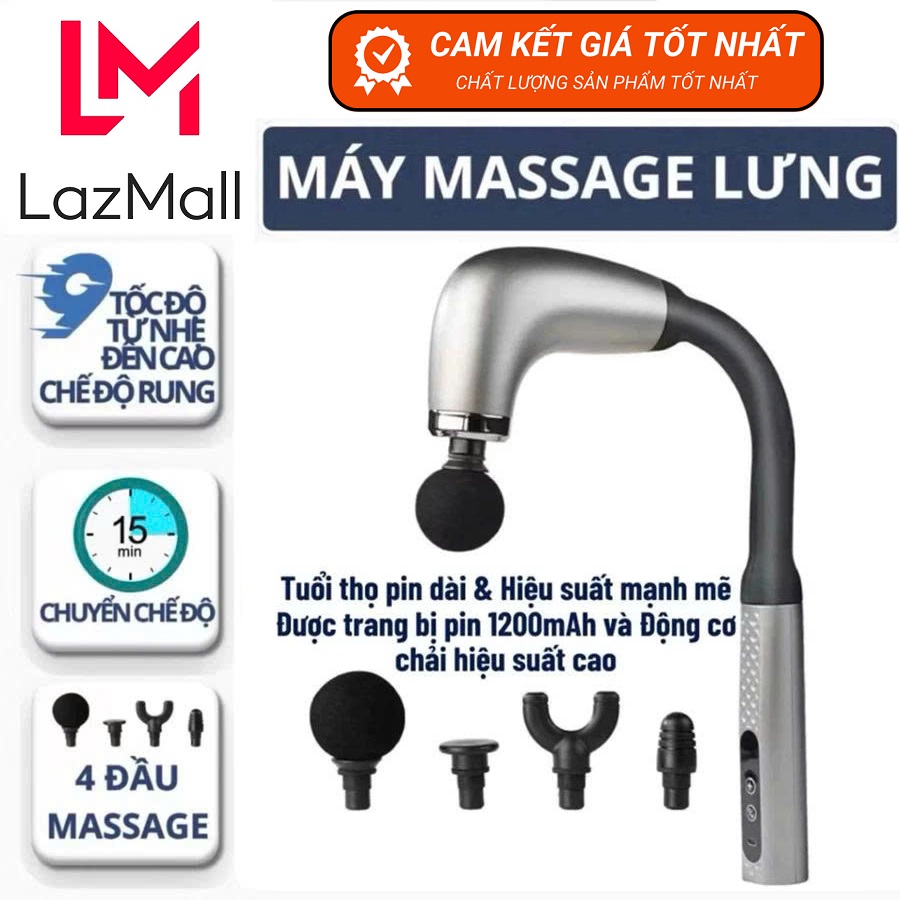  Máy Đấm Lưng Massage Nhật Bản LazMall Tay Cầm Dài Pin Trâu Công Suất Mạnh Giảm Đau Hiệu Quả - Máy Massage Cầm Tay ALIZZ AL-14556 4 Đầu Chăm Sóc Sức Khỏe Hiện Đại Và Khả Năng Hoạt Động Mạnh Mẽ 